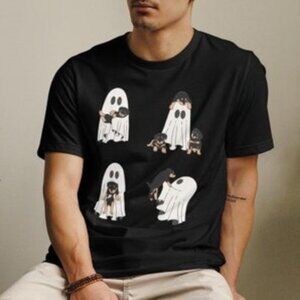Ghost with Puppies Halloween T-Shirt, Halloween Graphic Shirt, Dog Lover,